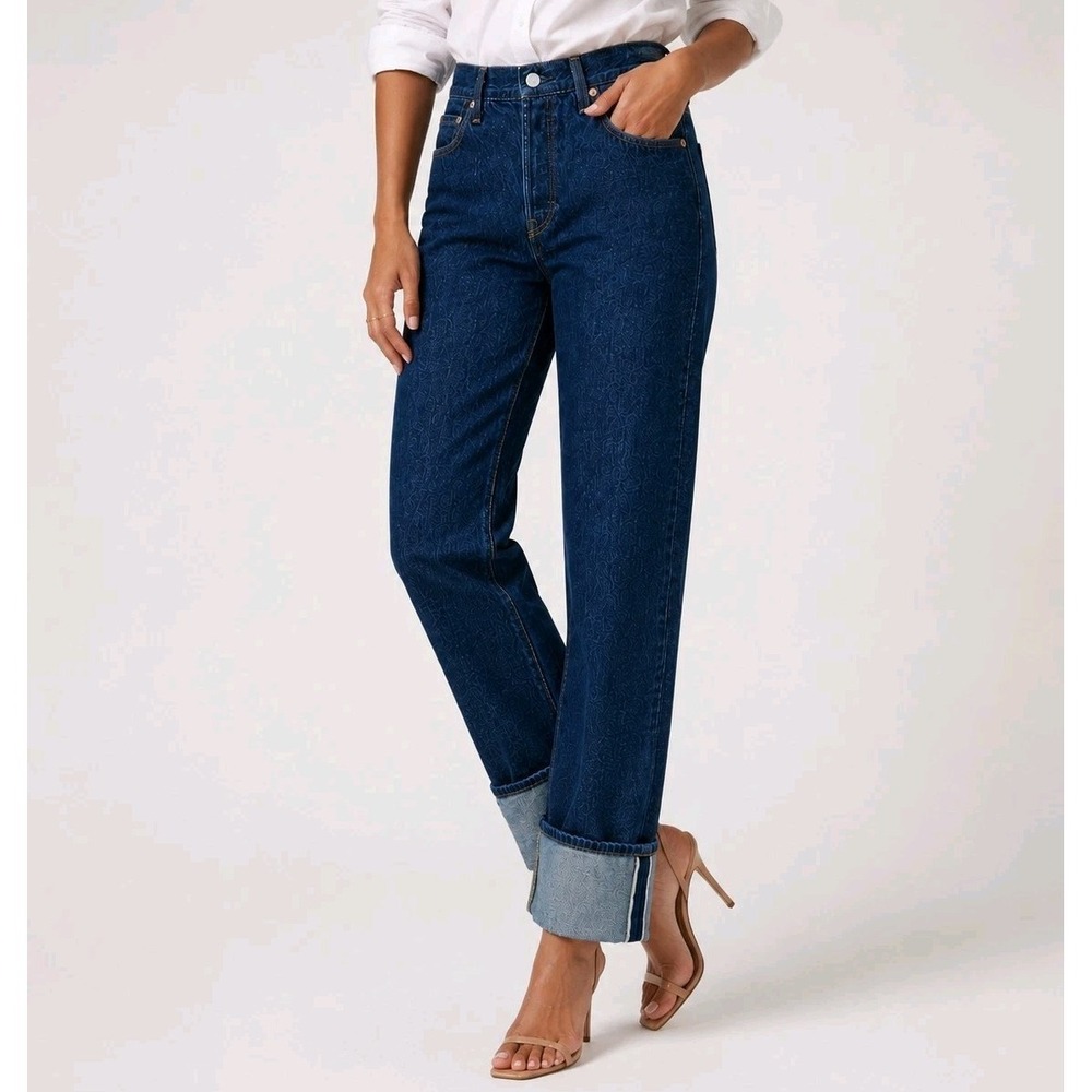 Levis 501 '90s Cuff Straight Selvedge Denim Jeans 28x36 Rinsey Rinse Button Fly - Picture 16 of 16